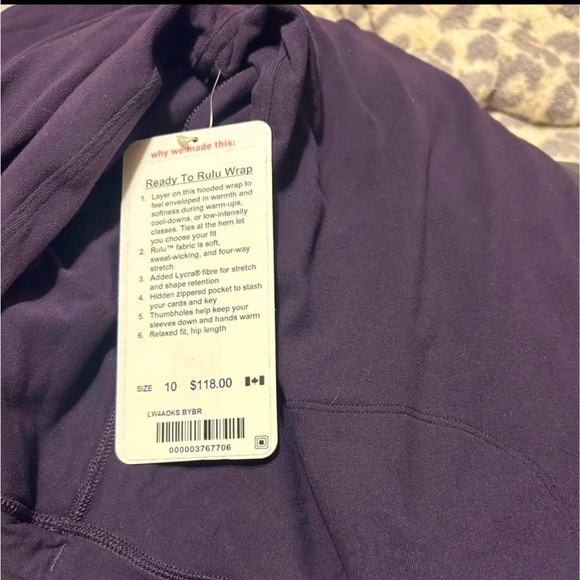 Lulu lemon wrap sweater, purple & size 10. - Picture 1 of 2